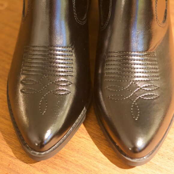 Only Heeled Western Faux-Leather Ankle Boots Women’s - Picture 2 of 7